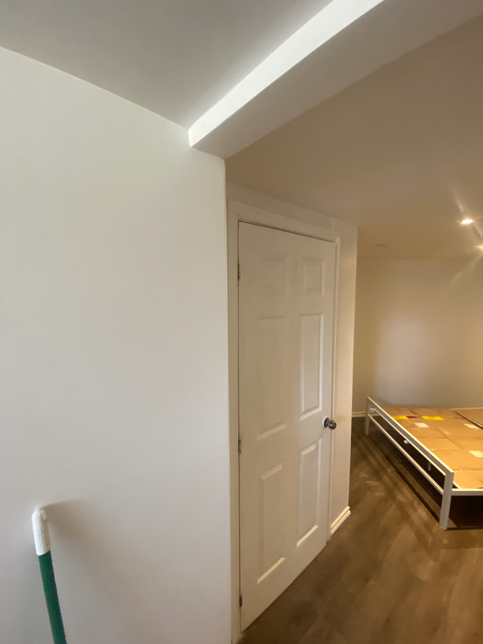 Fresh coat brings balance between natural wood trim and bright modern tones.